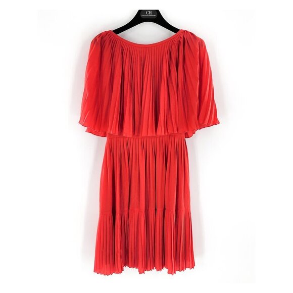 KATE SPADE Pleated Cape Dress Red - Picture 3 of 6